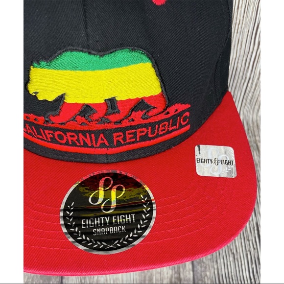 California Republic Baseball Cap Hat Eighty Eight Snapback Adjustable Flat Bill - Picture 2 of 7